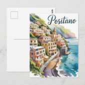 Positano-waterverf Briefkaart (Voorkant / Achterkant)