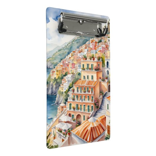 Positano: Waterverf charme van de Italiaanse Amalf Mini Klembord (Schuin)