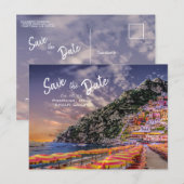 Positano Wedding Amalfi kust Italiaans huwelijk Aankondigingskaart (Voorkant / Achterkant)