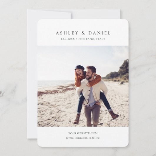 Positano Wedding Italy Save the Date Kaart (Achterkant)