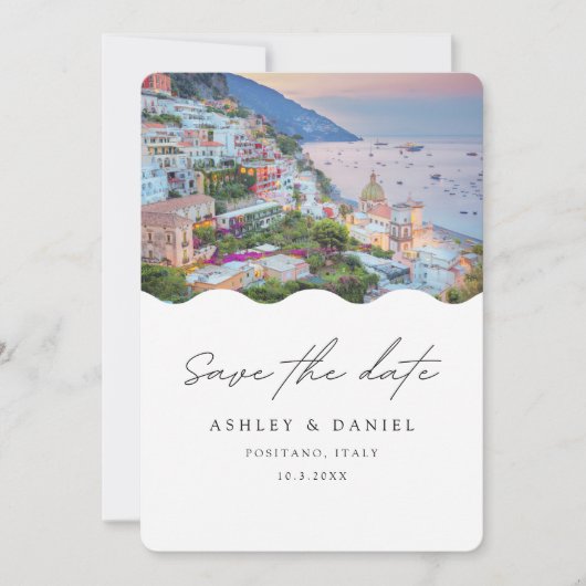 Positano Wedding Italy Save the Date Kaart (Voorkant)