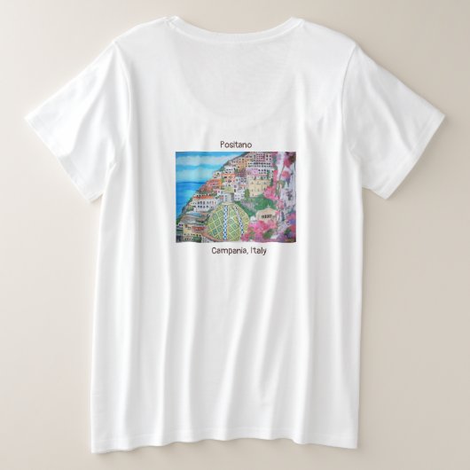 Positano - Women's Plus-Size Basic T-Shirt (Design achterkant)