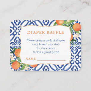 Positano Zoete Sinaasappels Baby shower Luier Raff Informatiekaartje