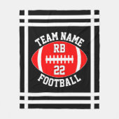 Positie en nummer van het team van het rode Footba Fleece Deken (Voorkant)