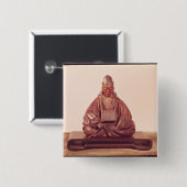 Positie in de basho Edo-periode Vierkante Button 5,1 Cm (Voorkant /achterkant)