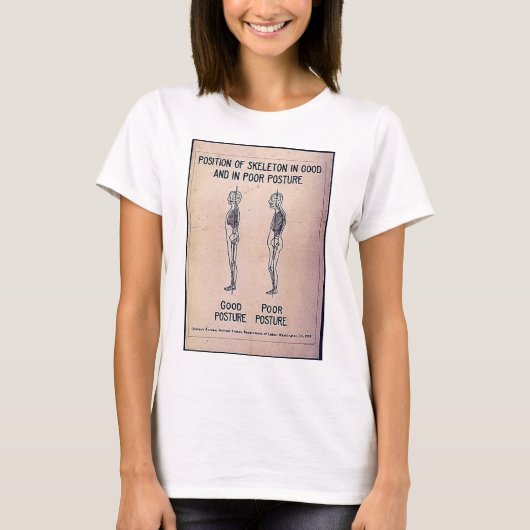 Positie van het skelet in goede en slechte toestan t-shirt (Voorkant)