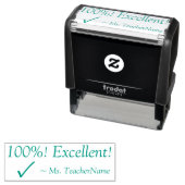 Positief: 100%! Uitstekend!" Leraar Rubber Stamp Zelfinktende Stempel (In situ)