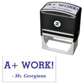 Positief "A+ WORK!" + Rubberstempel van leraar Zelfinktende Stempel (In situ)