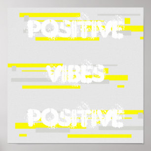 Positief Abstract Poster voor Vibes Yellow Grey