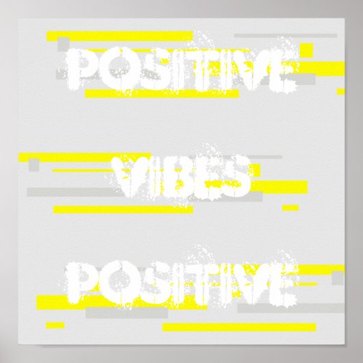 Positief Abstract Poster voor Vibes Yellow Grey (Voorkant)