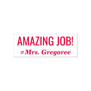 Positief "AMAZING JOB!" Rubberstempel Zelfinktende Stempel