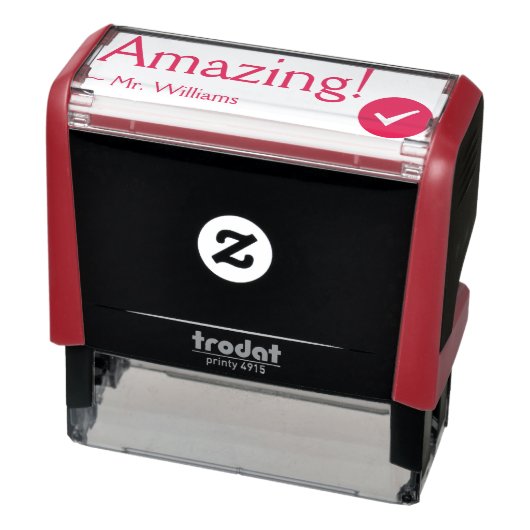 Positief "Amazing!" + Rubberstempel van de leraar Zelfinktende Stempel (Product)