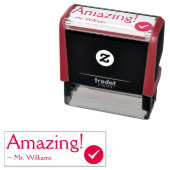 Positief "Amazing!" + Rubberstempel van de leraar Zelfinktende Stempel (In situ)