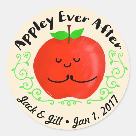 Positief Apple Pun - Eenmaal later toepassen Ronde Sticker (Voorkant)
