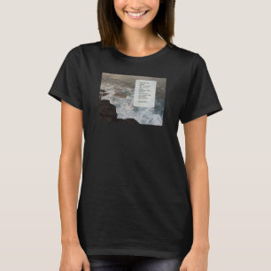 Positief bericht met natuurlijke zeelandschapsfoto t-shirt