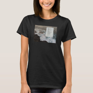 Positief bericht met natuurlijke zeelandschapsfoto t-shirt