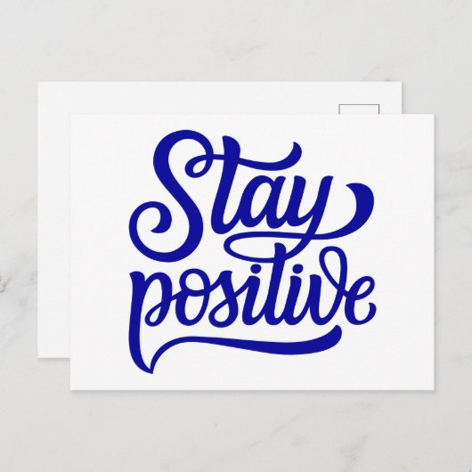 Positief blauw briefkaart (Voorkant / Achterkant)