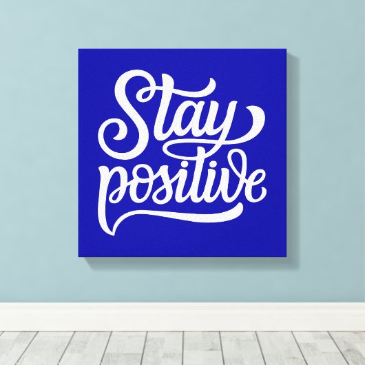 Positief blauw canvas afdruk (Insitu (Houten vloer))