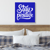Positief blauw canvas afdruk (Insitu (Slaapkamer))