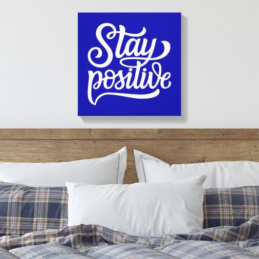 Positief blauw canvas afdruk (Insitu (Slaapkamer))