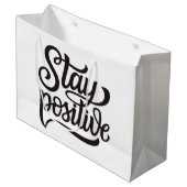 Positief blauw groot cadeauzakje (Voorkant Gekanteld)