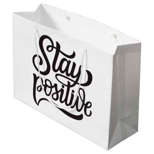 Positief blauw groot cadeauzakje (Achterkant Gekanteld)