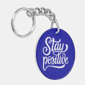 Positief blauw sleutelhanger (Voorkant Links)