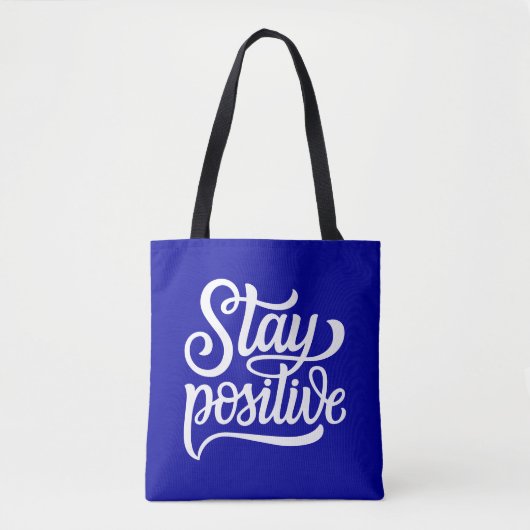 Positief blauw tote bag (Voorkant)