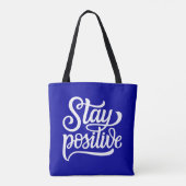 Positief blauw tote bag (Achterkant)