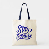 Positief blauw tote bag (Achterkant)