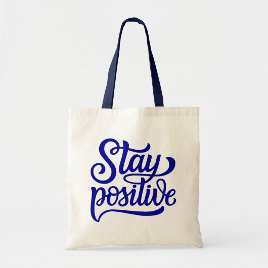 Positief blauw tote bag (Voorkant)
