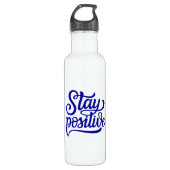 Positief blauw waterfles  (Voorkant)
