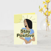 Positief blijven (Cartoon Inspirerend prijsopgave) Kaart (Gele Bloem)