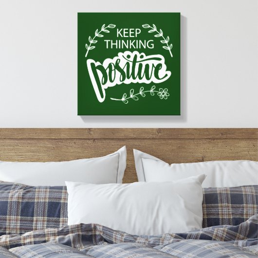Positief blijven denken canvas afdruk (Insitu (Slaapkamer))