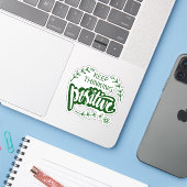 Positief blijven denken sticker (Laptop met iPhone)