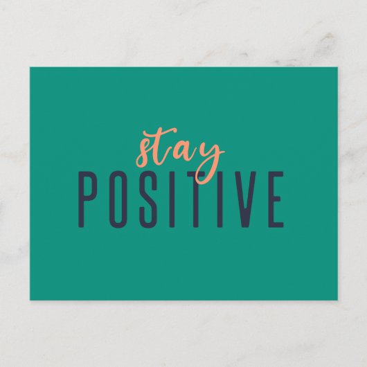 Positief blijven | Modern Trendy Green Sinaasappel Briefkaart (Voorkant)