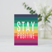 Positief blijven | Rainbow Modern Stripe Stylish L Briefkaart (Staand voorkant)