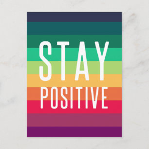 Positief blijven Rainbow Modern Stripe Stylish L Briefkaart