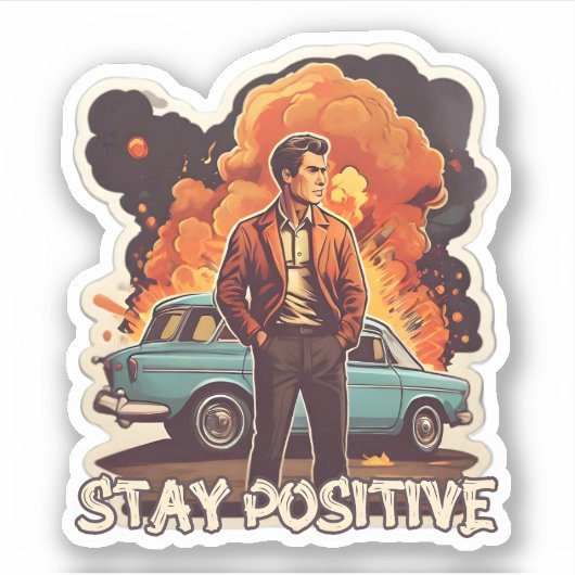 Positief blijven sticker (Voorkant)