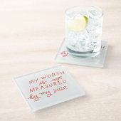 Positief Body Pride-Onderzetter Glazen Onderzetter (Schuin)