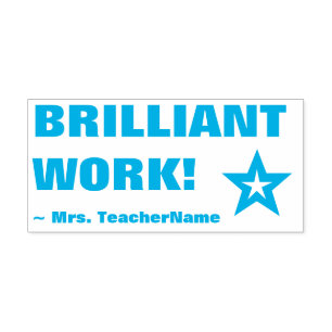 Positief "BRILLIANT WORK!" Rubberstempel Zelfinktende Stempel