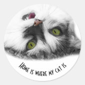 Positief Cat aanpasbaar Ronde Sticker (Voorkant)