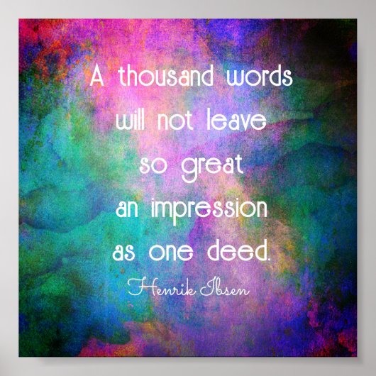 positief citaat : duizend woorden turquoise & paar poster (Voorkant)