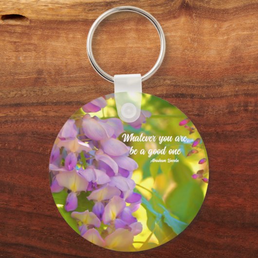 Positief citaat Inspirerend van Wisteria Flower Sleutelhanger (Voorkant)