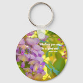 Positief citaat Inspirerend van Wisteria Flower Sleutelhanger (Achterkant)