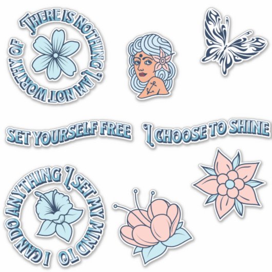 Positief Citaat Sticker Pack (Voorkant)