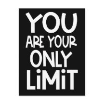 Positief citaat U bent uw enige grens wit zwart