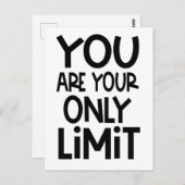 Positief citaat U bent uw enige grens zwart wit Briefkaart (Voorkant / Achterkant)