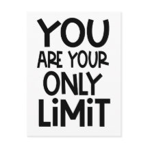 Positief citaat U bent uw enige grens zwart wit