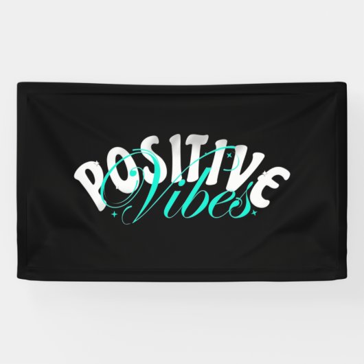 Positief citaat van Vibes Spandoek (Horizontaal)